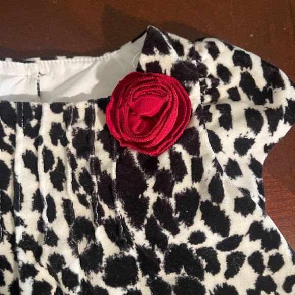 Pippa & Julie Baby Girls Leopard Print Dress W/ Red Flower Sz 12M - Picture 5 of 8
